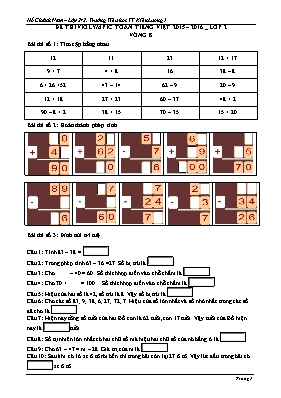 Đề thi Violympic môn Toán lớp 2 vòng 8 - Năm học 2015-2016 - Hồ Chánh Nam
